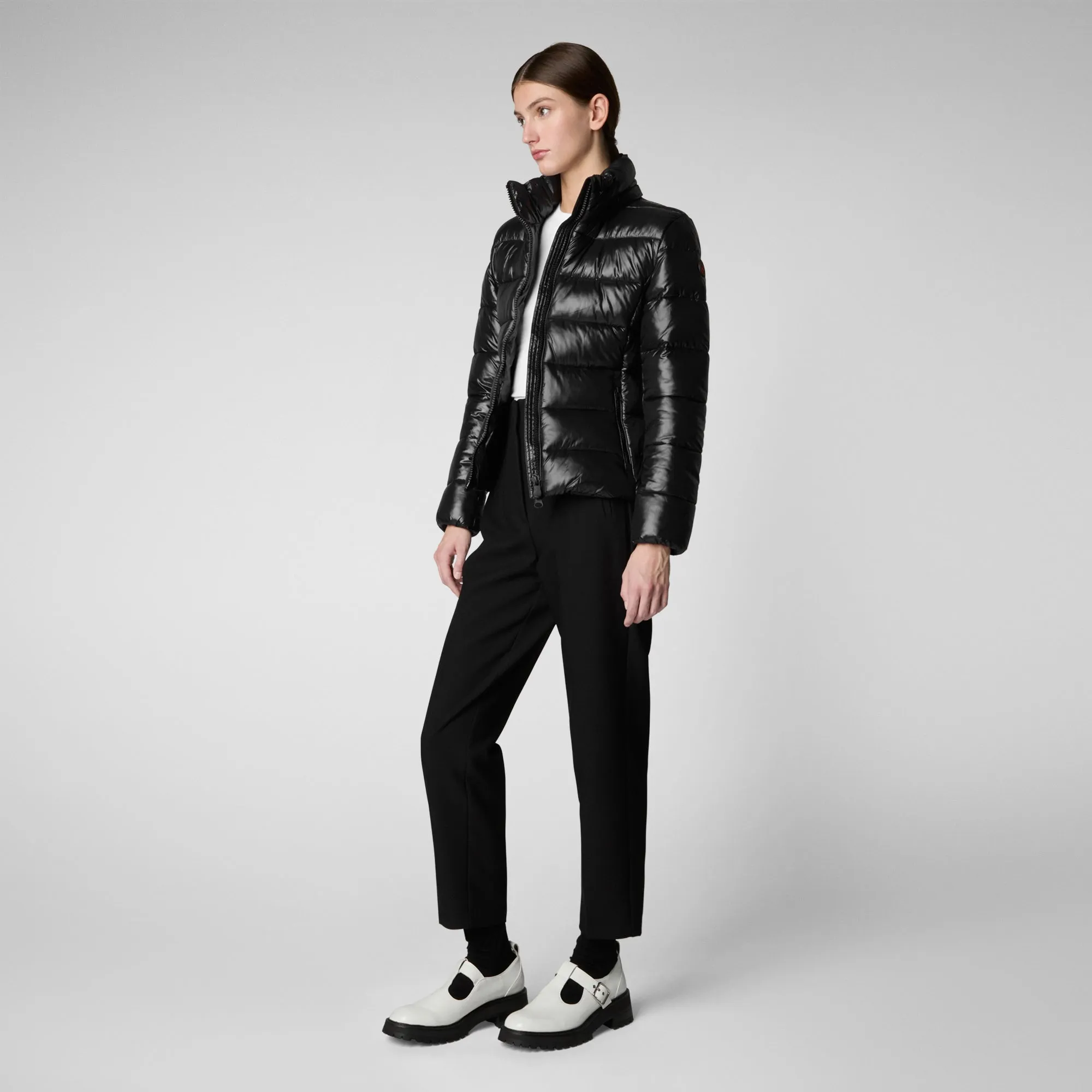 Women's Hooded Puffer Jacket Cosmary in Black