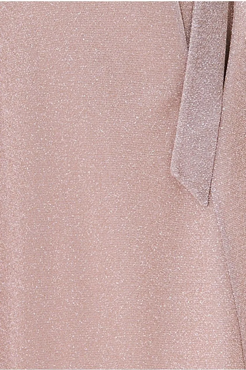 Wrap Style Spaghetti Strap Maxi With Split - Blush by Goddiva