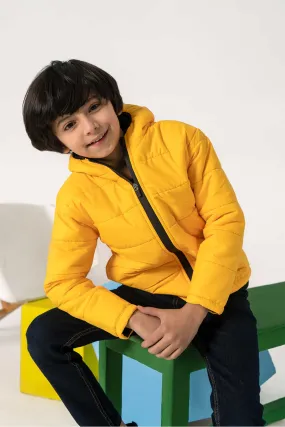 Yellow Hooded Puffer - Boys