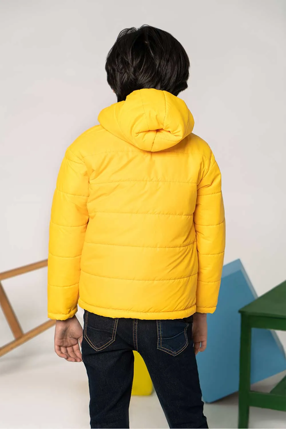 Yellow Hooded Puffer - Boys