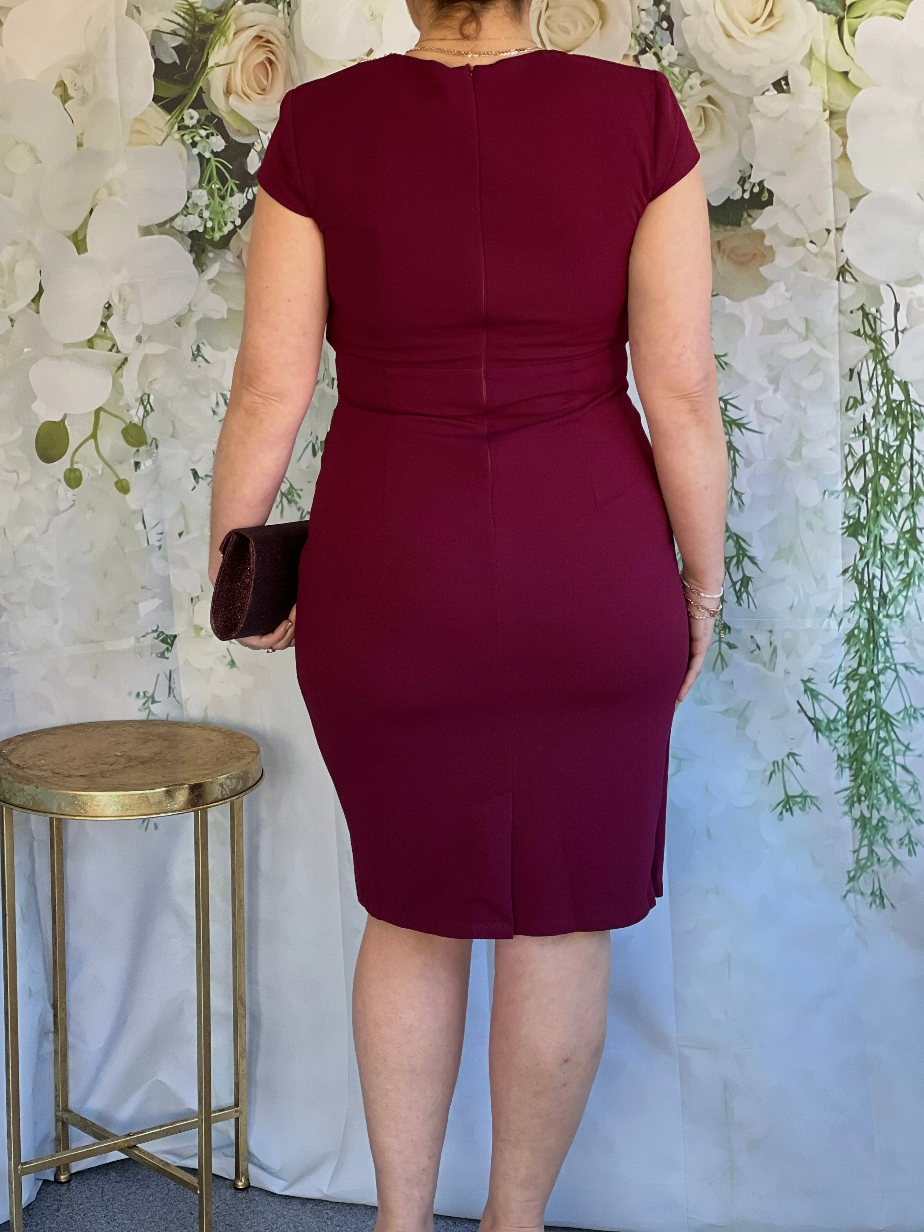 Yoko Burgundy Event Dress