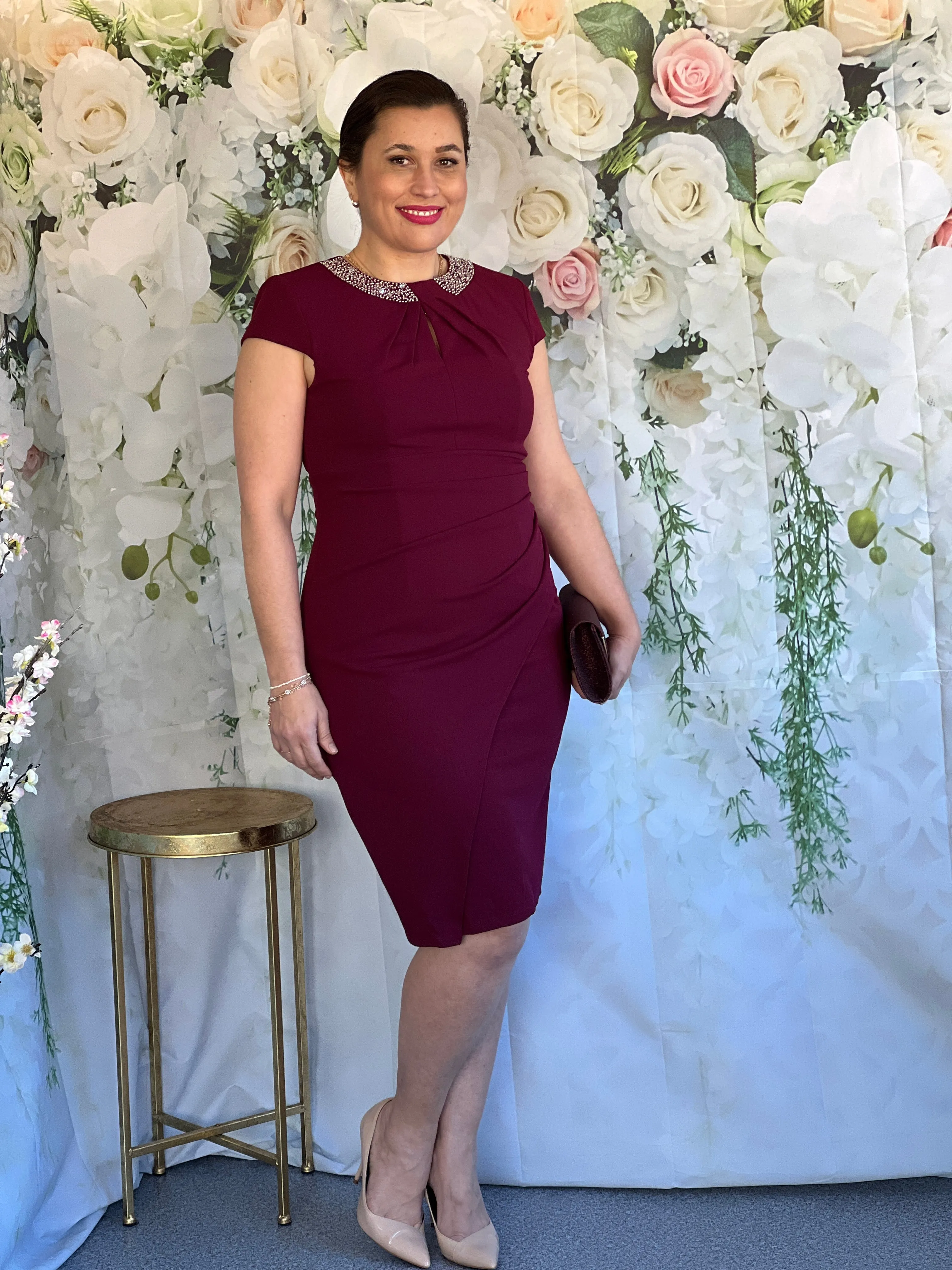 Yoko Burgundy Event Dress