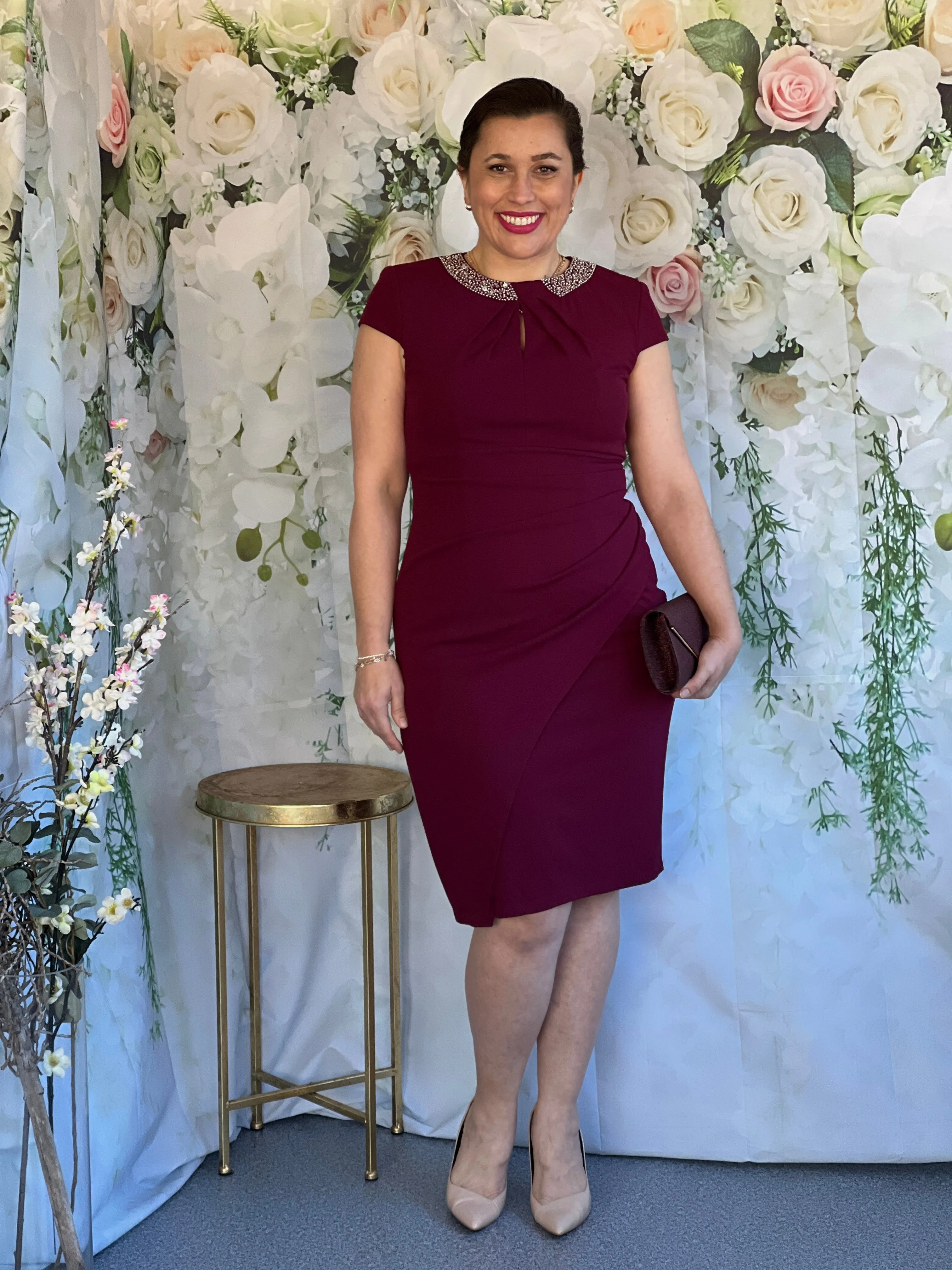 Yoko Burgundy Event Dress